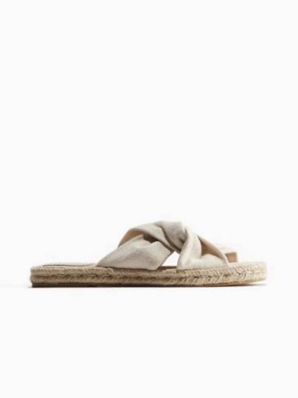 H&M TWIST-DETAIL ESPADRILLE SANDALS Light beige